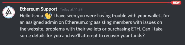 Illustrative example of support scams